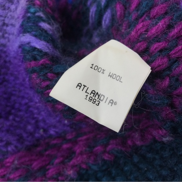 SOLD - Newari Wool Nepal Hand Knit Heavy Cardigan Sweater w/ Pockets size M - Picture 7 of 16